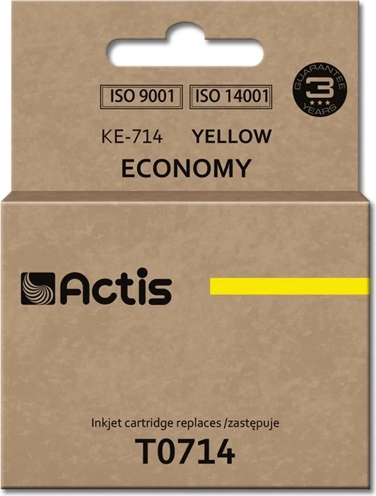Nadomestna barva Actis KE-714 za tiskalnike Epson T0714/T0894/T1004, 13.5 ml, rumena
