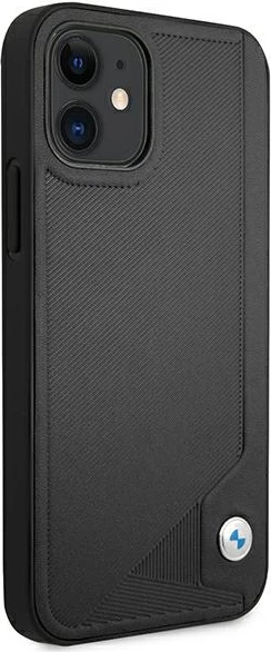 Ovitek Deboss za iPhone 12 mini, umetno usnje, črn BMW