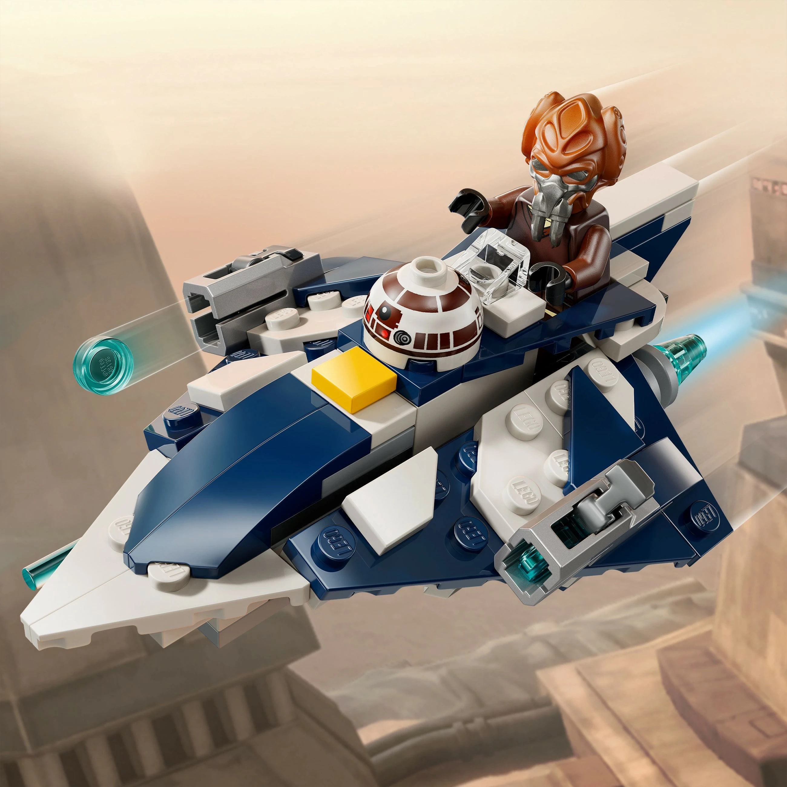 Mikroborilnik Star Wars Plo Koon’s Jedi Starfighter, LEGO set 75400, 89 kosov, večbarven