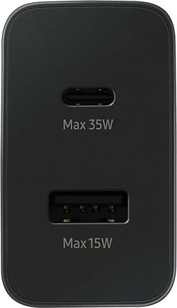Hitro polnilo 35W z dvema vratoma (USB Type-C + Micro USB), Samsung Power Adapter Duo, črno