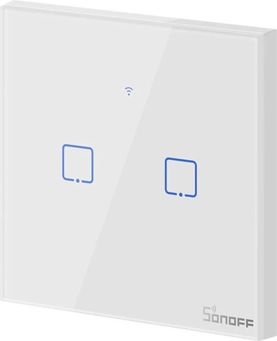 Pametno stikalo 2-kanalno WiFi, Sonoff T0EU2C-TX, belo