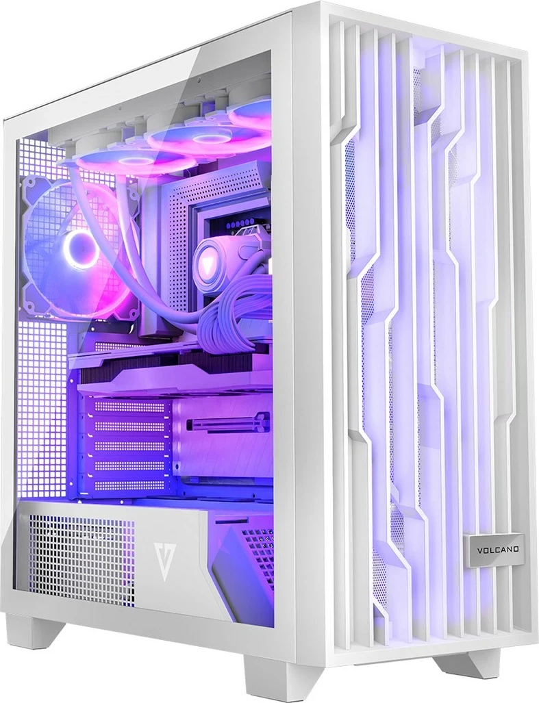 Ohišje z ARGB osvetlitvijo MODECOM VOLCANO PERUN APEX MIDI, belo