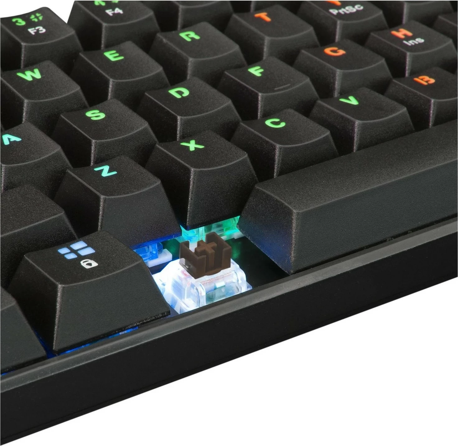 Mekanača tipkovnica 60% White Shark Black Shark Shinobi, Outemu Brown, RGB, črna