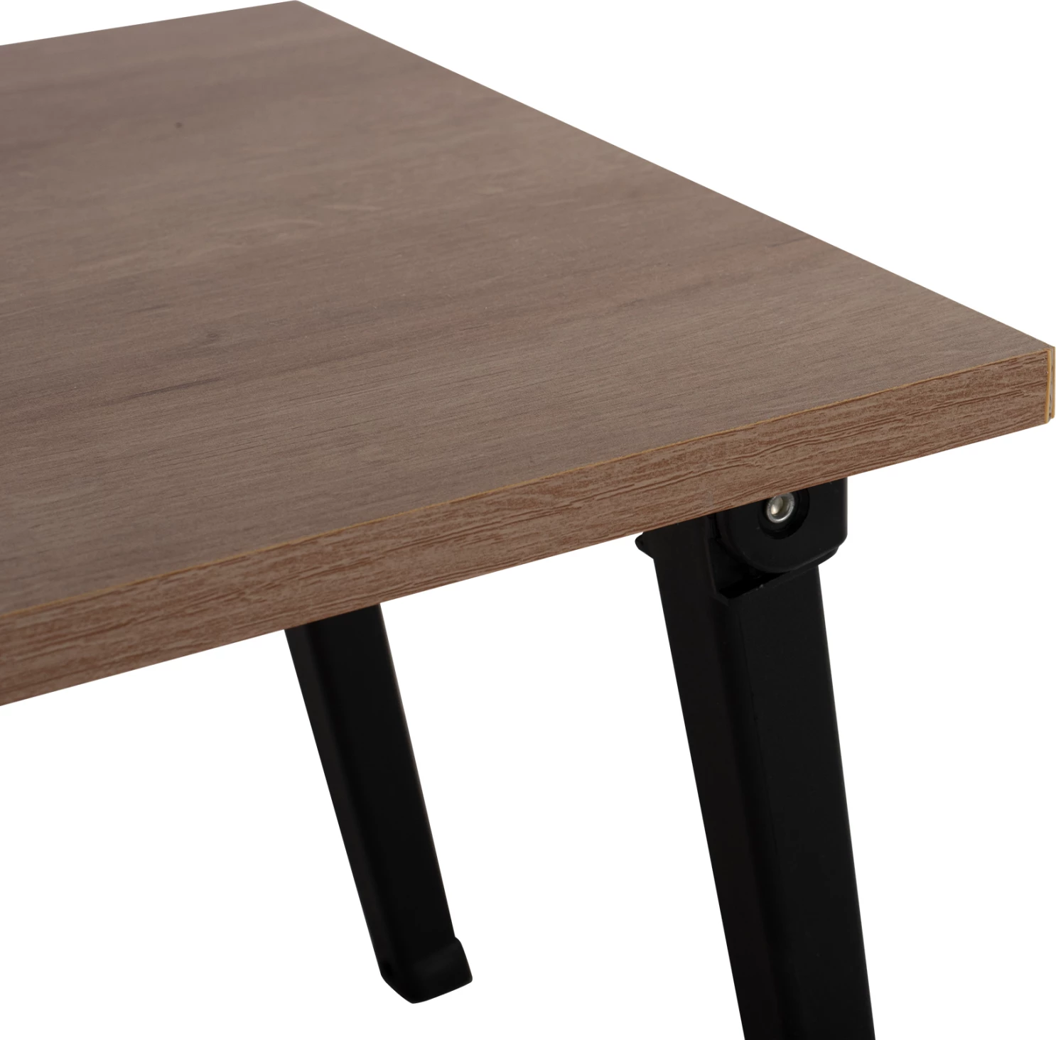 Stranska miza/pladenj za posteljo BRITTA FH8965.11 zložljive črne kovinske noge-melamin v oreh 60x34x29Hcm