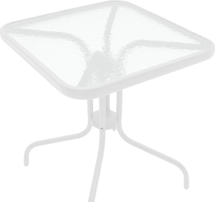 Komplet mize in stolov za teraso, bela, 70x70x70 cm