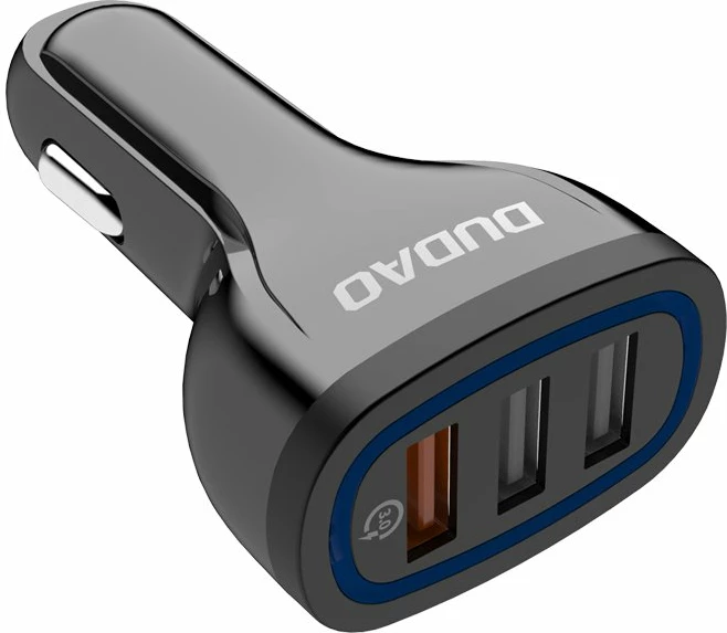 Avto polnilec 3x USB, Quick Charge 3.0, 18 W, bel, Dudao R7S