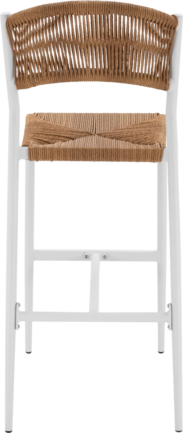 Aluminijasti barski stol v beli barvi s PE vrvjo bež FH5789.01 45,5x56x111 cm