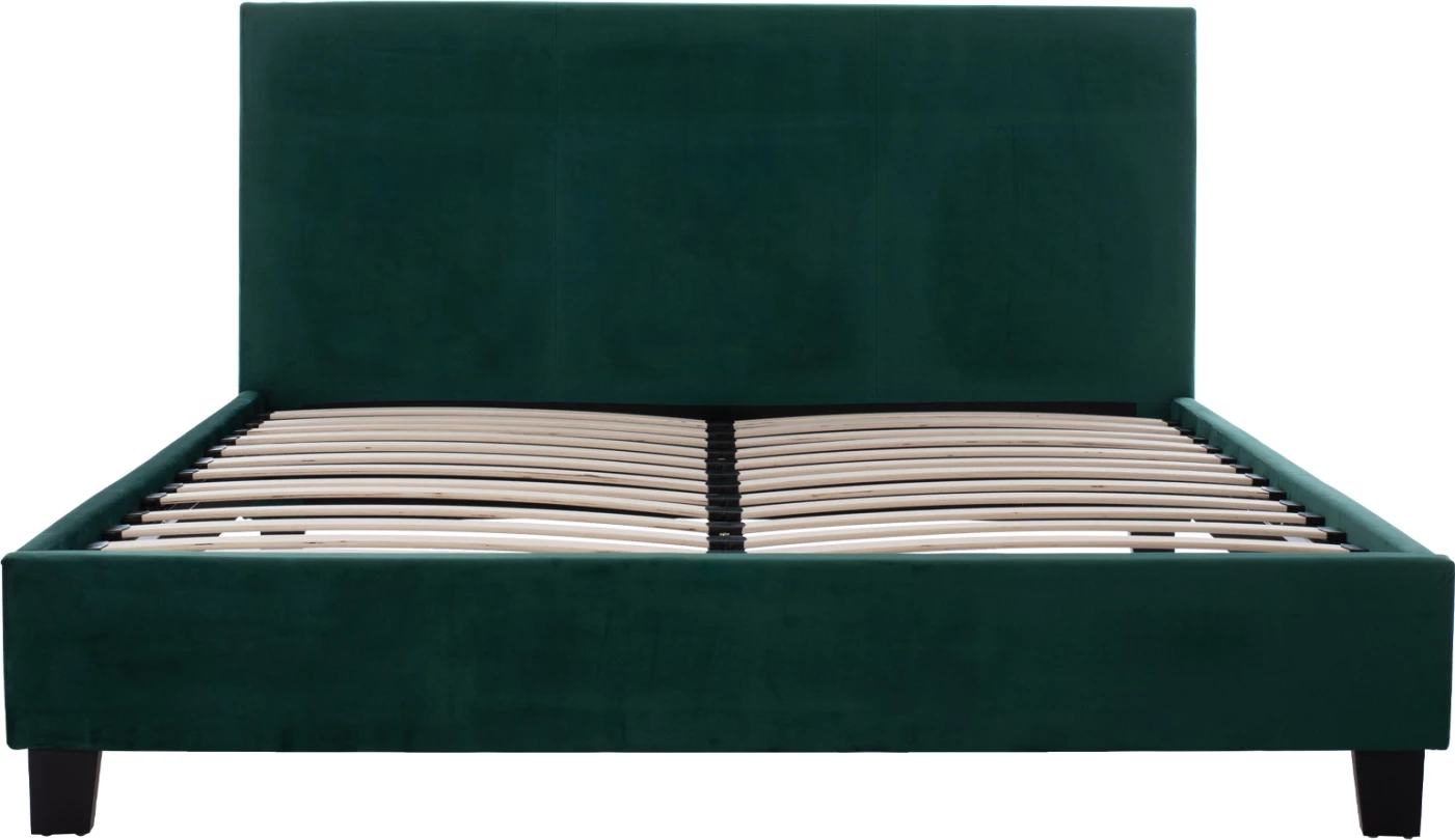Cypress zelena žametna postelja FH553.13 za vzmetnico 150x200 cm