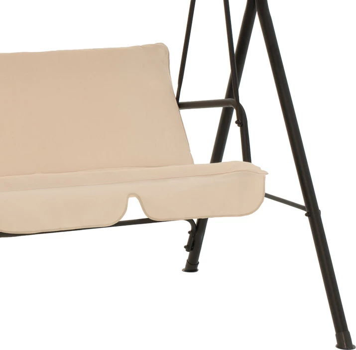 Vrtna gugalnica, kovinska, črna, tkanina bež, 170x110x153 cm Globo Pakoworld