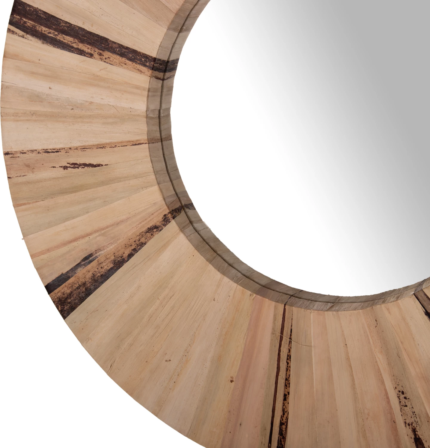 Stensko ogledalo okroglo FH7838 okvir iz posušenih vlaken palmovih listov v naravni barvi Φ80x4cm