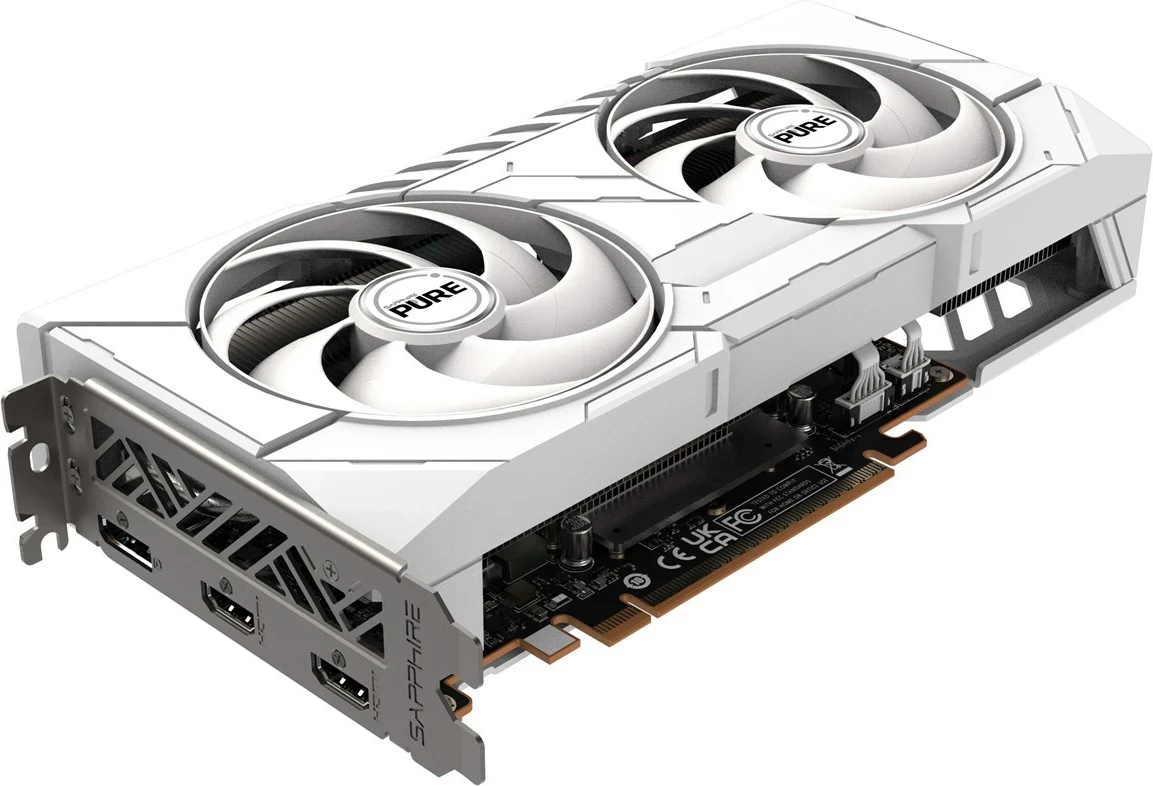 Grafična kartica SAPPHIRE PURE RX 9060 XT GAMING OC, 16 GB, bela