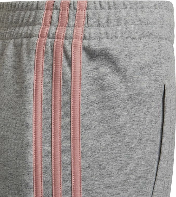 Otroške hlače adidas, sive z rožnatimi detajli