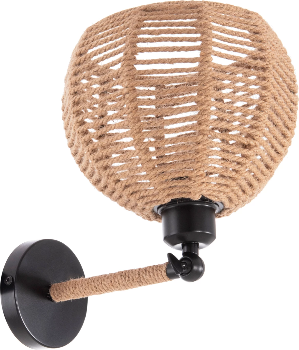 Stenska svetilka STOLT FH4483 kovinska osnova-konopljina vrv-[E27] 20x20x38-24Hcm