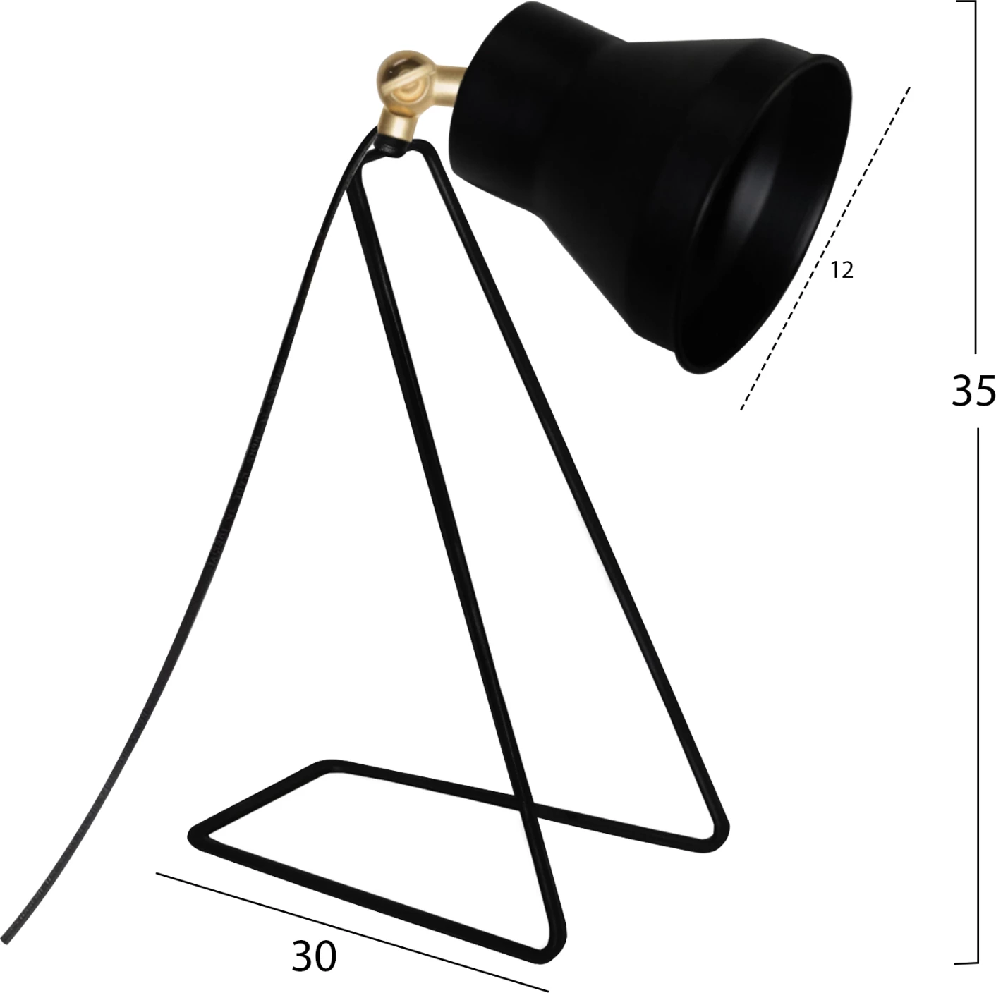 Kovinska namizna svetilka črne barve FH7586.01