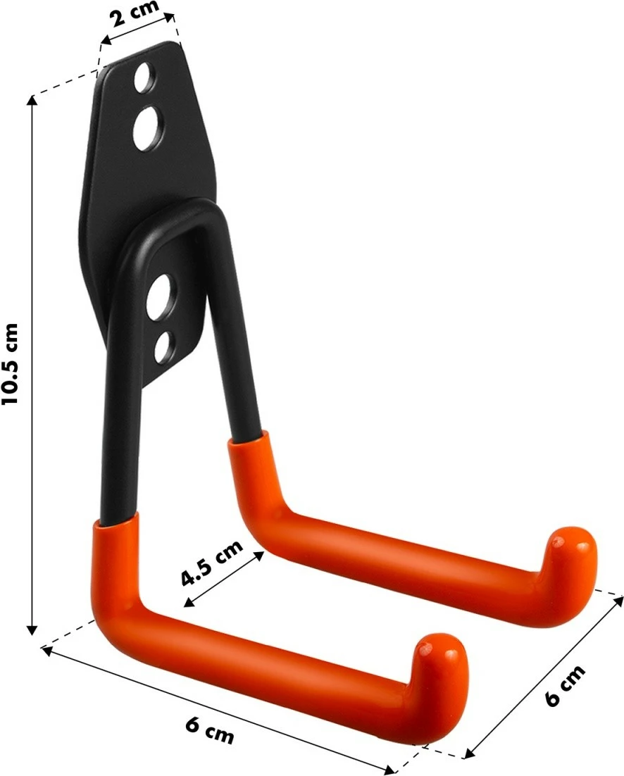 Stenska nosilec za garažo Maclean MC-443, jeklo, 50 kg, črno/oranžen