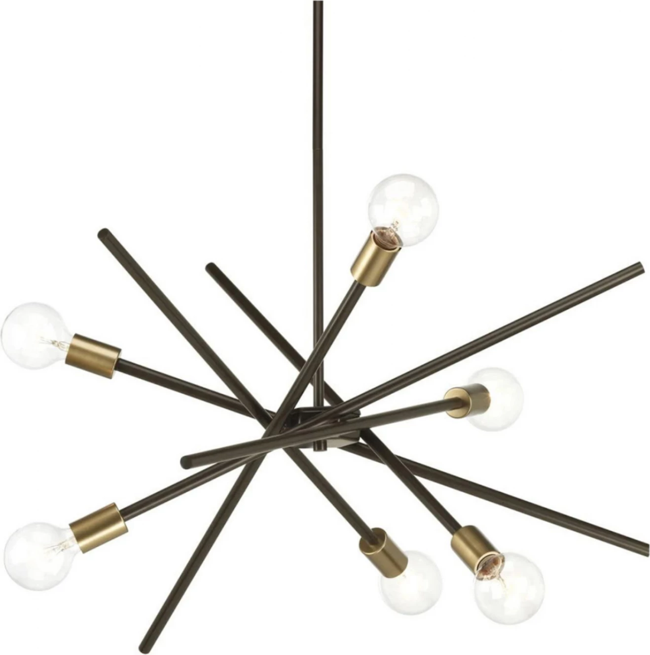 Večdelna kovinska črno-zlata stropna svetilka FH7401.01 60x70 cm