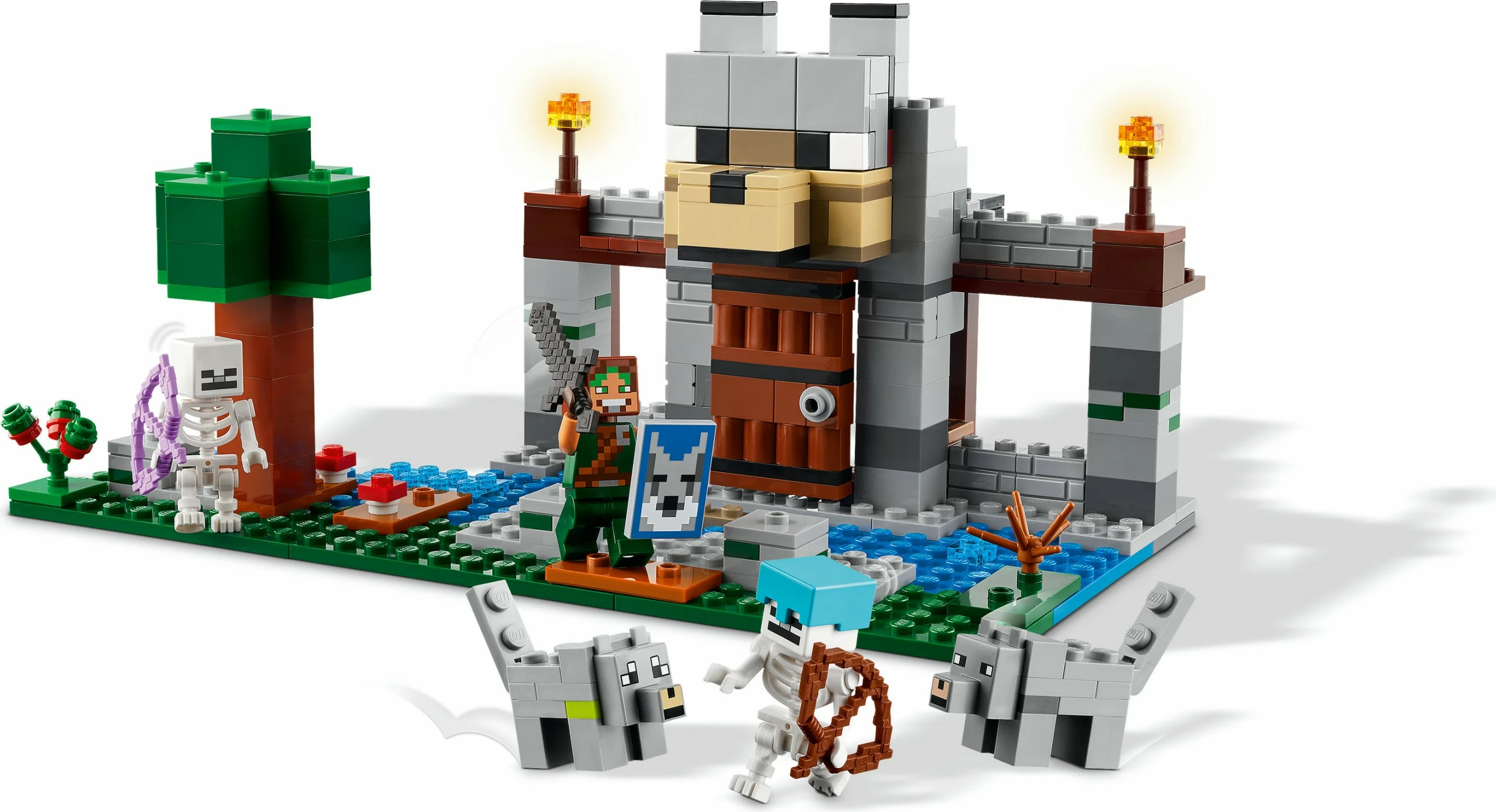 Set za gradnjo LEGO Minecraft Die Wolfsfestung 21261, večbarven