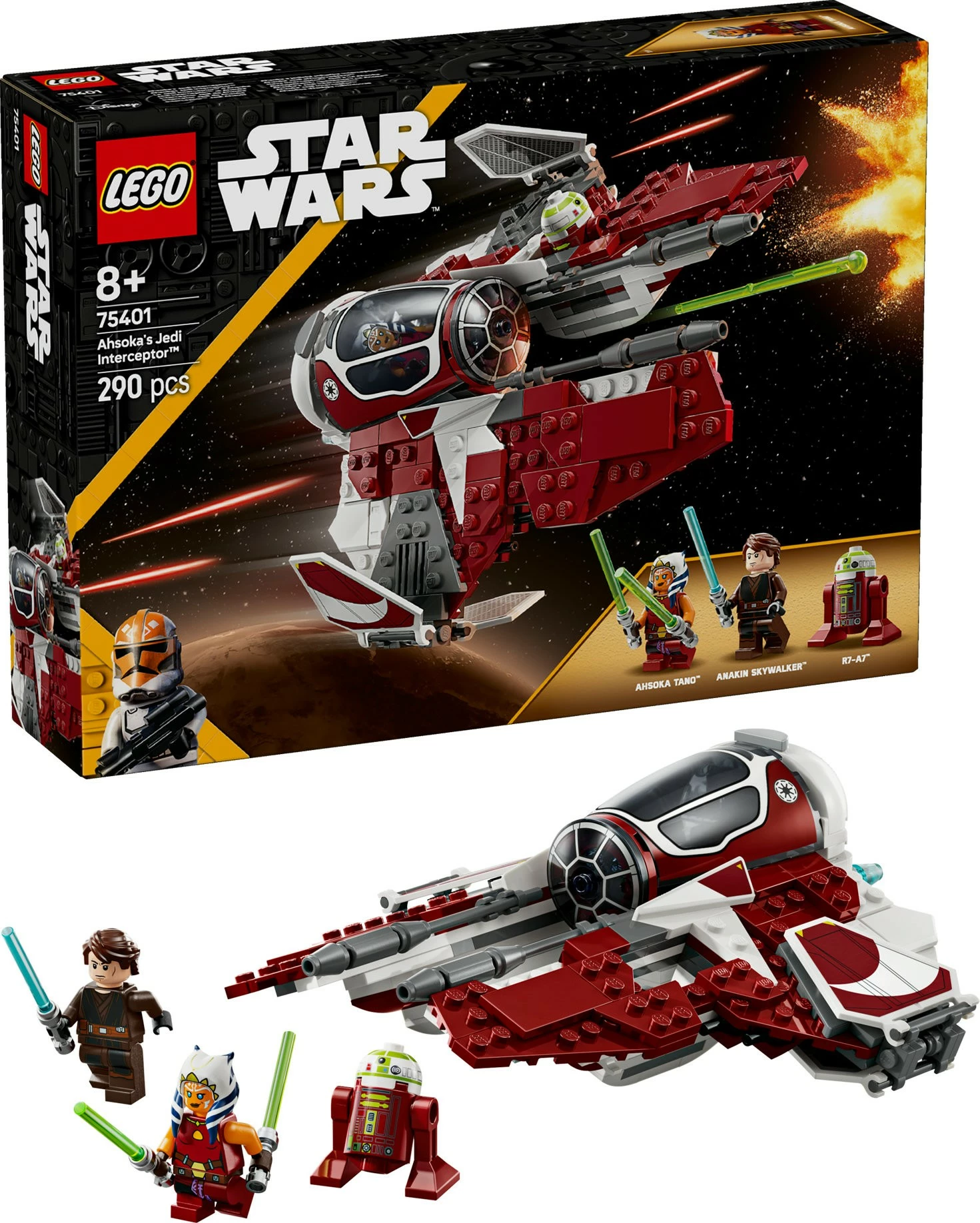 Gradbeni set Jedi Interceptor Ahsoka, LEGO Star Wars 75401, večbarven