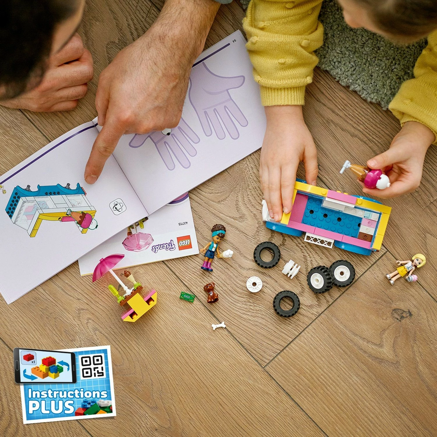 Set za sestavljanje z avtodomom za sladoled LEGO Friends 41715, 84 kosi, večbarven