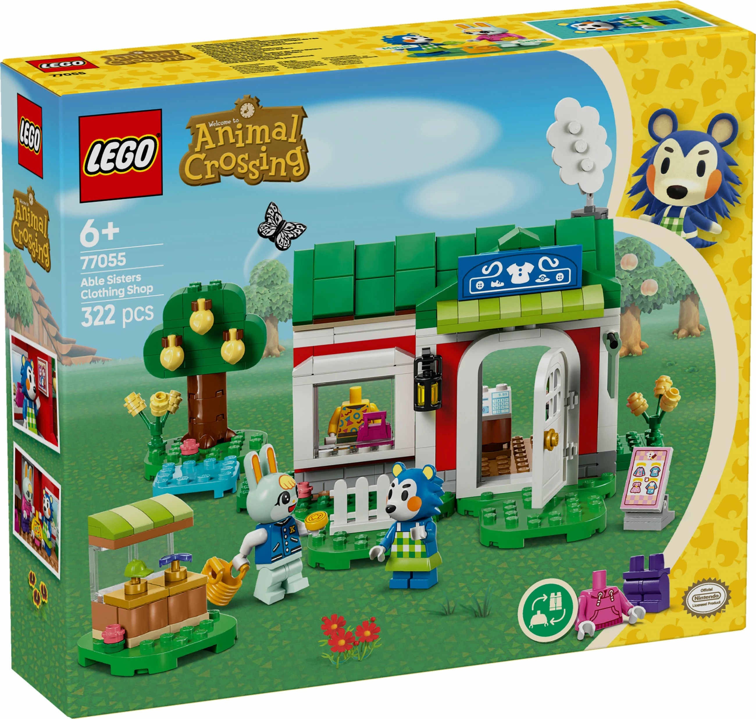 Set gradnje Animal Crossing 77055, 322 kosov, večbarven