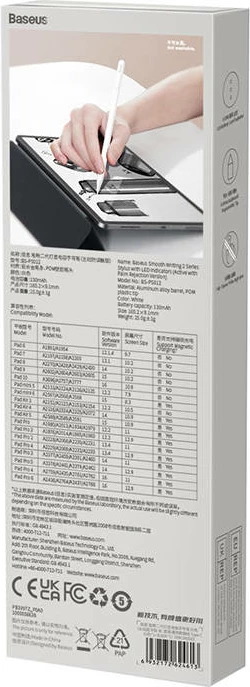 Svinčnik za zaslon na dotik Baseus Smooth Writing 2 SXBC060402 za iPad, bel
