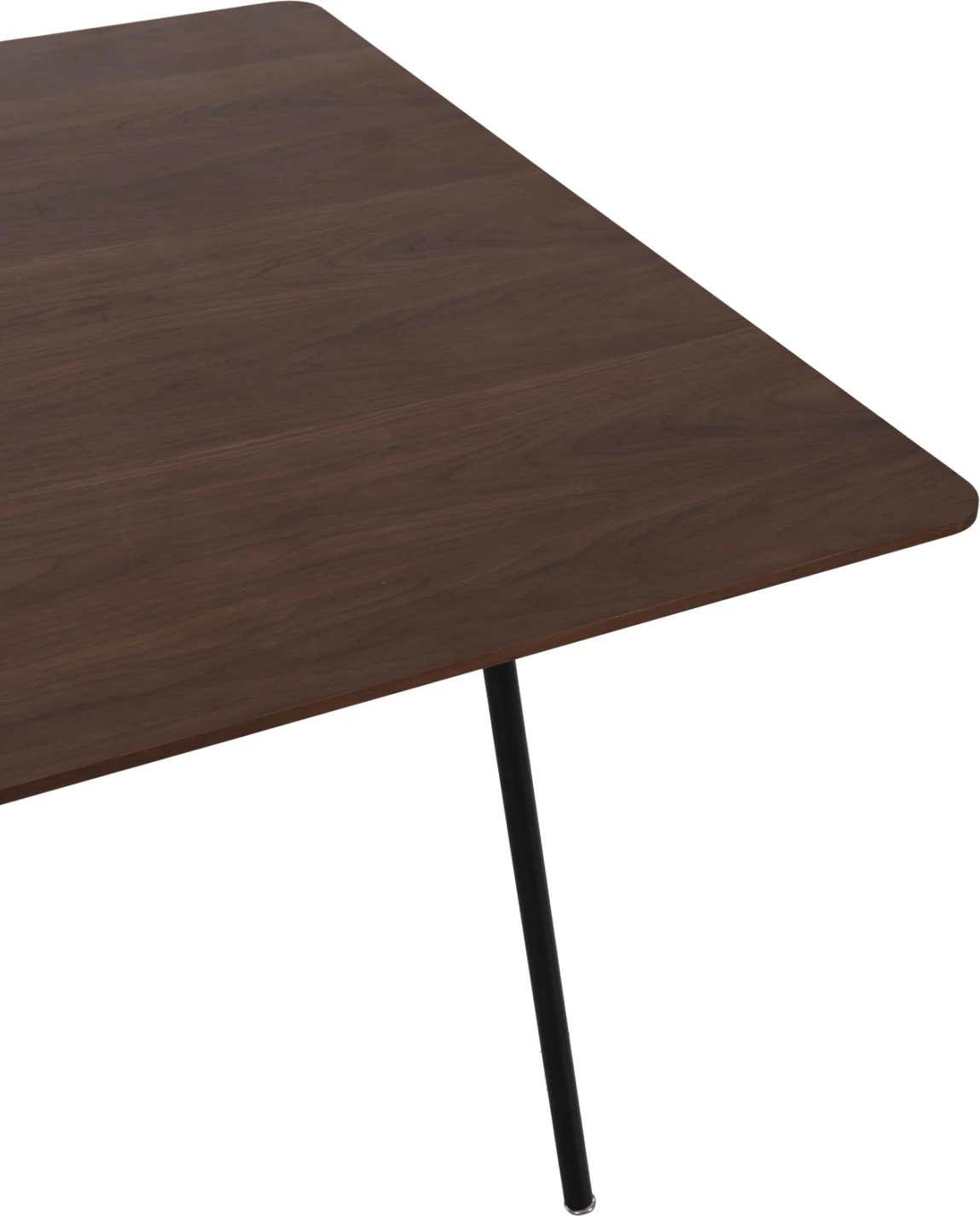 Kvadratna jedilna miza TRENK FH9614.02 MDF z hrastovim furnirjem v barvi oreha in črnimi kovinskimi nogami 120x120x75Hcm