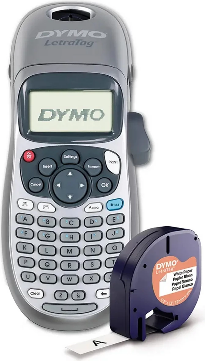 Prenosni označevalnik z LCD zaslonom, Dymo LetraTag LT-100H 2174577, srebrn