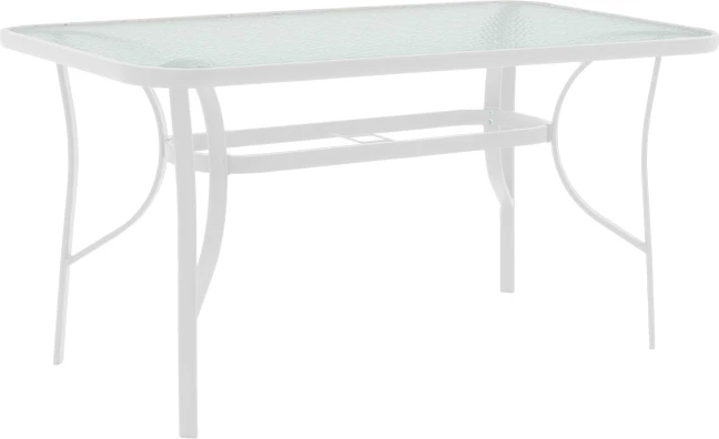 Jedilna miza s stoli Obbi-Ensure, 5-delni, kovina-steklo, bela, 120x70x70 cm