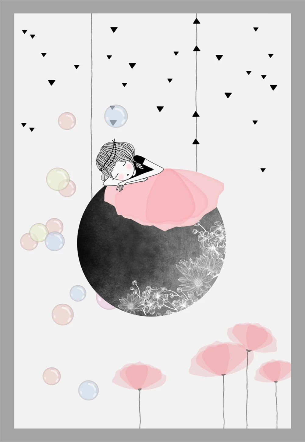 FH7679.01 120Χ180cm, otroška preproga, belo-sivo-roza, resice