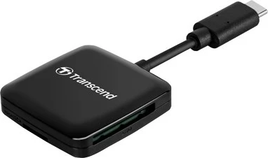 Bralnik kartic Transcend RDC3, USB Type-C, SD/microSD, črn