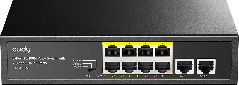 Neupravljano namizno stikalo 8xFE PoE+ 120 W, 2x Gigabit uplink Cudy FS1010PG