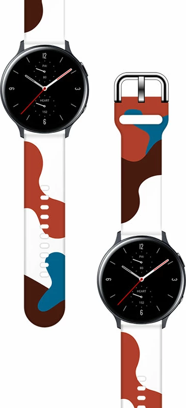 Silikonski pašček za Samsung Galaxy Watch 42 mm Hurtel Moro Band, kamuflaža, bela/modra/rdeča