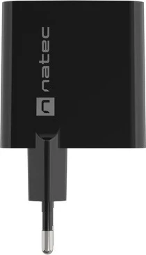 Polnilnik Natec Ribera GaN 45W z USB-A in USB-C, črn