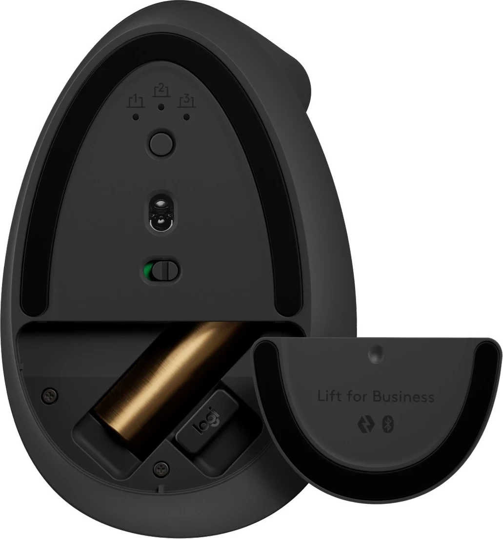 Ergonomski vertikalni miška Lift, Logitech, brezžična, siva