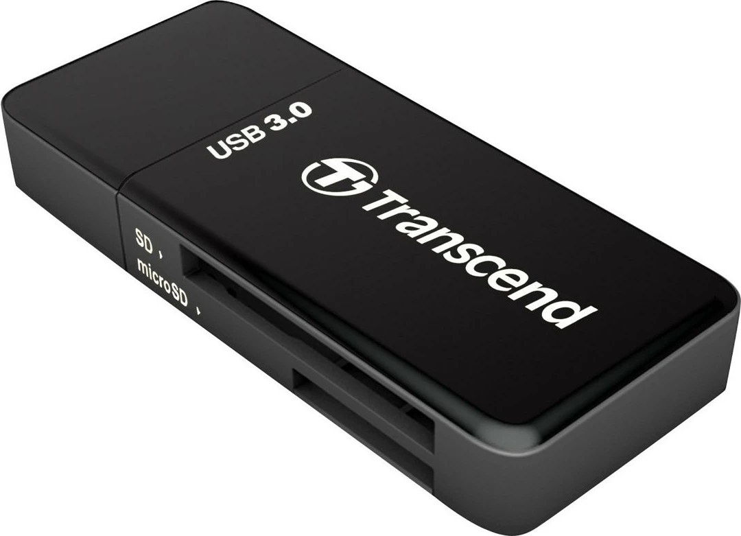 Kompakten čitalec kartic Transcend RDF5, MicroSDHC, MicroSDXC, SDHC, SDXC, USB 3.2 Gen 1, črn