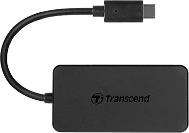 USB razdelilec s 4 vrati Transcend HUB2C, USB 3.1 Type-C, črn