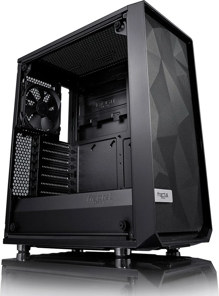 Računalniško ohišje Fractal Design Meshify C Blackout, Midi Tower, ATX/ITX/mATX, kaljeno steklo, črno