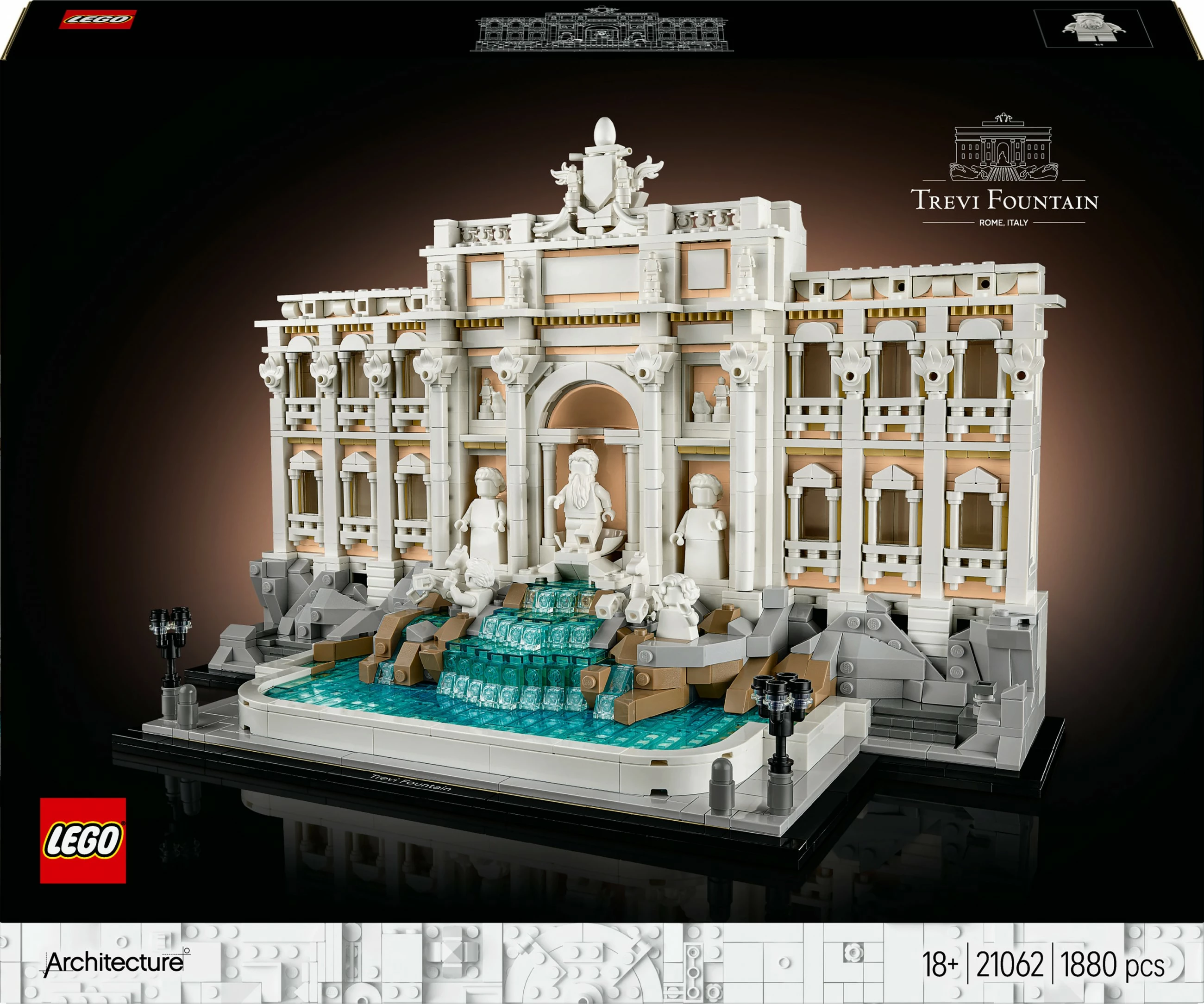Model Fontana di Trevi, LEGO Architecture, 1880 delov, plastika, večbarven