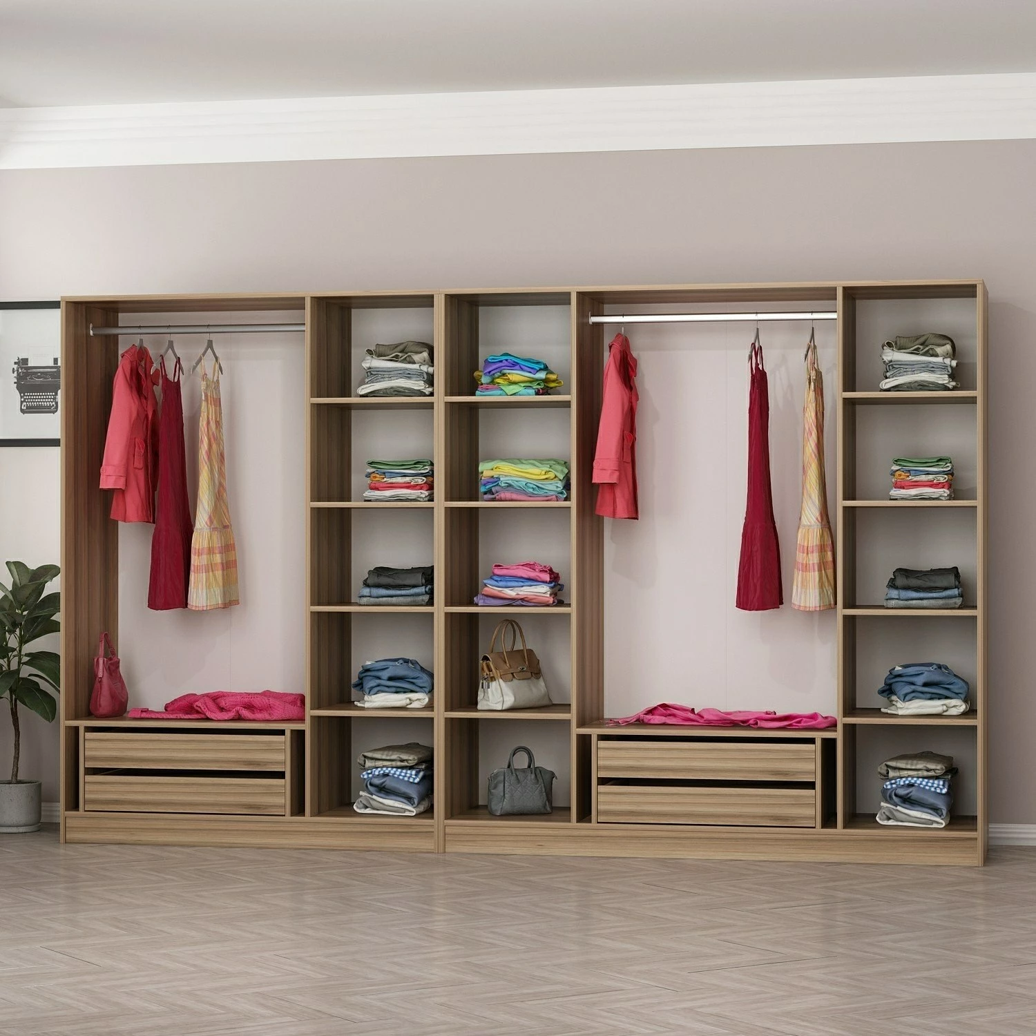 Omara za oblačila Skye Decor Dore, barva lesa, 7543