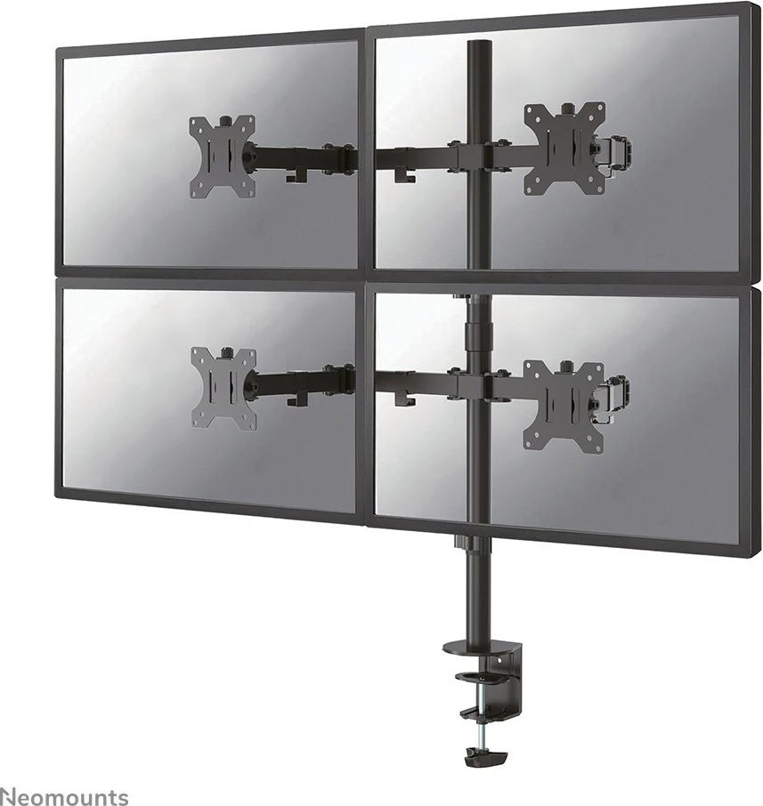 Krmilni nosilec za štiri monitorje Neomounts FPMA-D550D4BLACK, Clamp/Bolt-through, 6 kg, 33 cm (13"), 81,3 cm (32"), 100 x 100 mm, črn