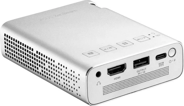 Prenosni projektor Asus ZenBeam E1R, 854x480, 200 lumenov, WiFi, powerbank, srebrn