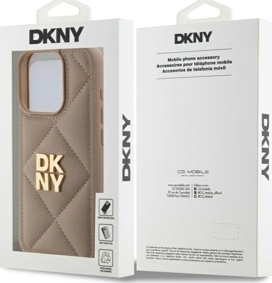 Ovitek za iPhone 15 Pro, DKNY, bež