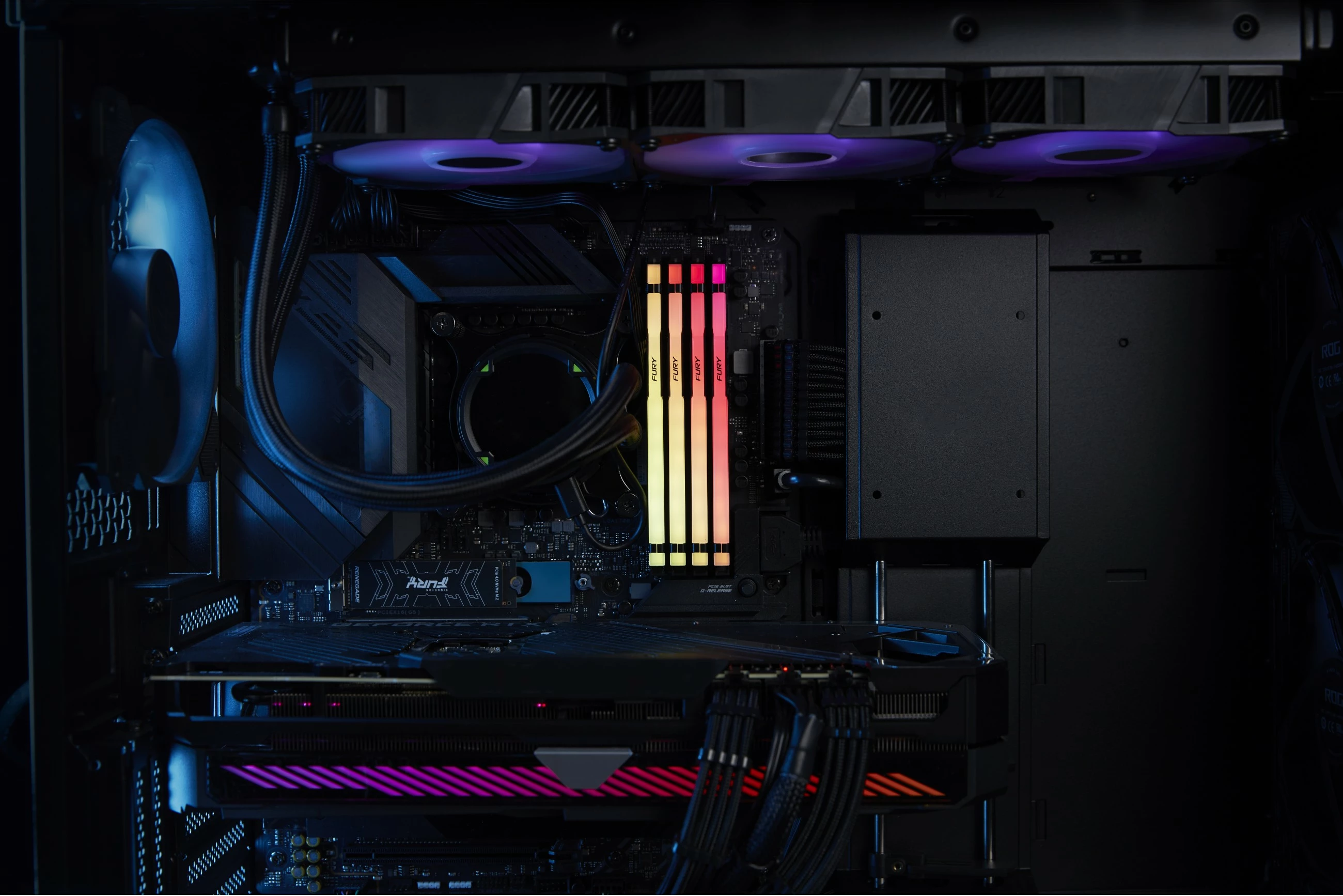 RAM pomnilnik Kingston FURY Beast RGB EXPO 16GB DDR5 6400MT/s CL32, črn