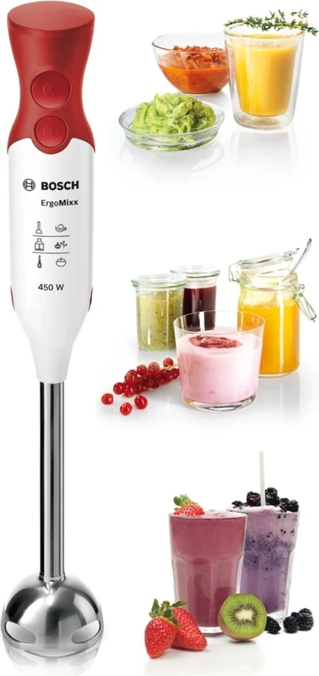 Rokni mešalnik Bosch MSM64110, 450 W, bel/rdeč