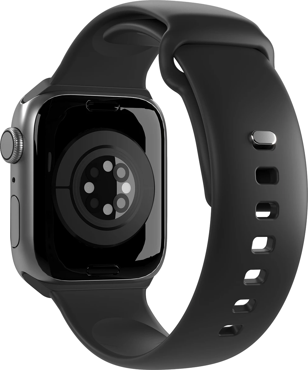 Silikonski pašček Puro Icon za Apple Watch, 38/40/41 mm, črn, set 2 kos
