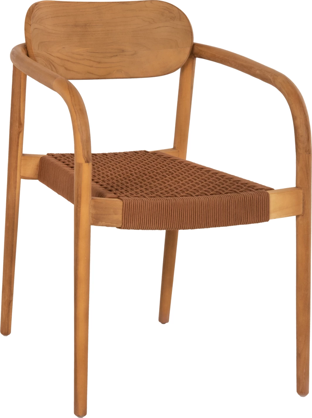 Fotelj OSLO FH9636.01 iz tikovine v naravni barvi in rjave vrvi 55x54x80Hcm