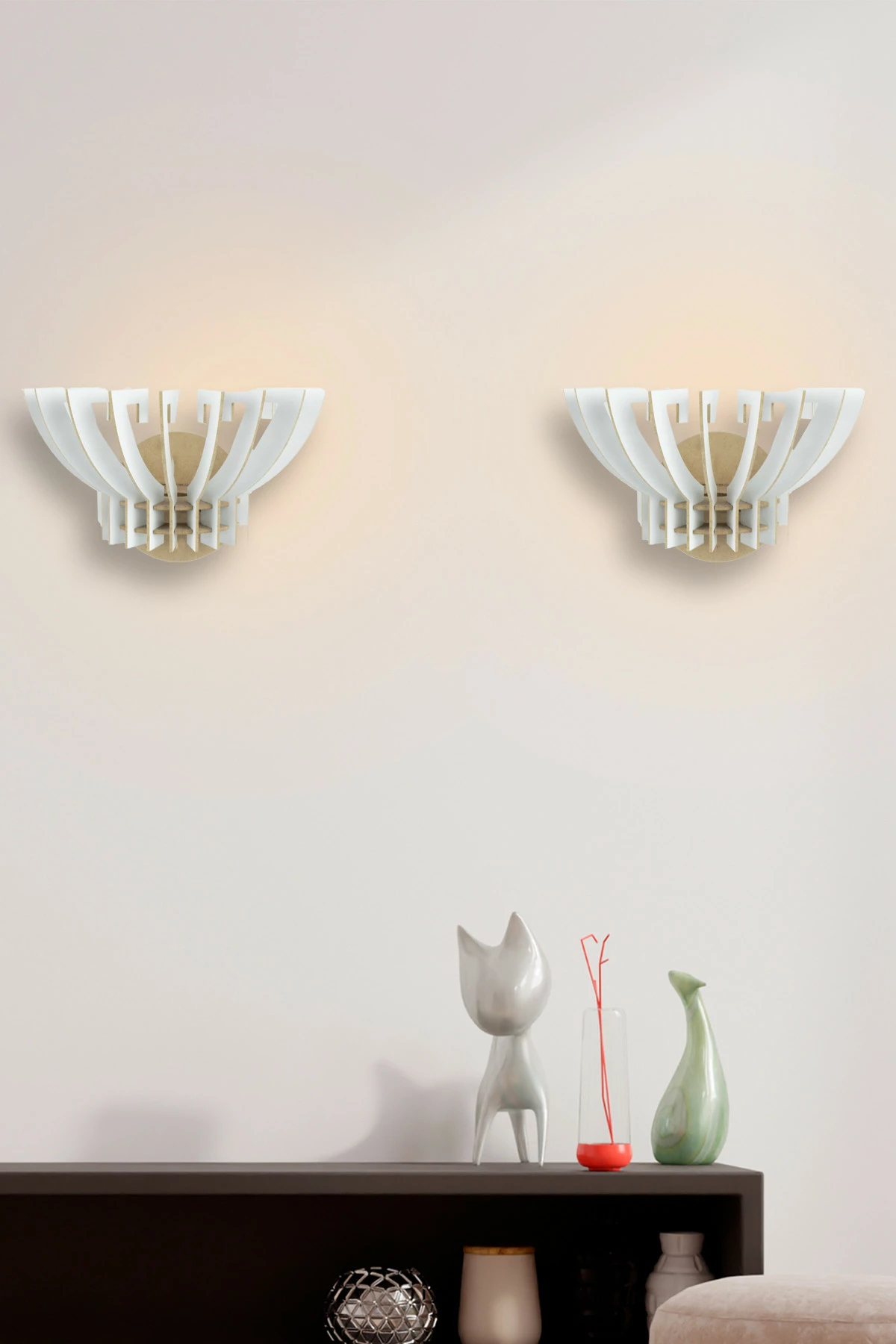 Stenski svetilnik Crown Sconce, Opviq 209-TB2, 2 kosa, bel