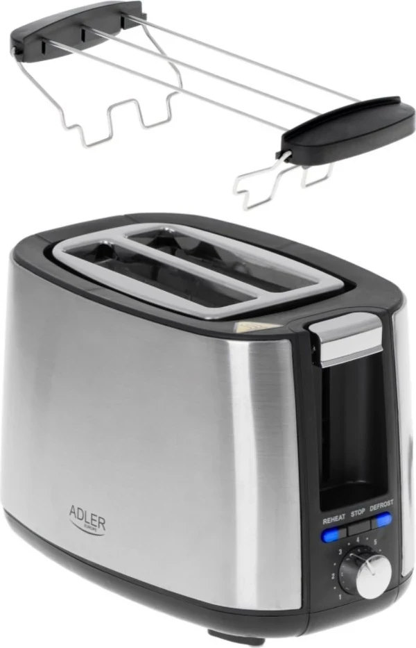 Toster za kruh Adler AD 3214, 900 W, srebrn