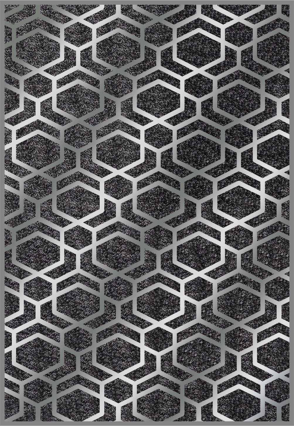 JOSIANE preproga s franjami, siva-srebrna, 80X150cm