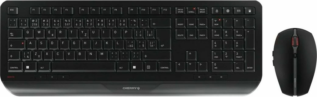 Brezžični komplet tipkovnice in miške GENTIX DESKTOP Cherry, QWERTZ, črn